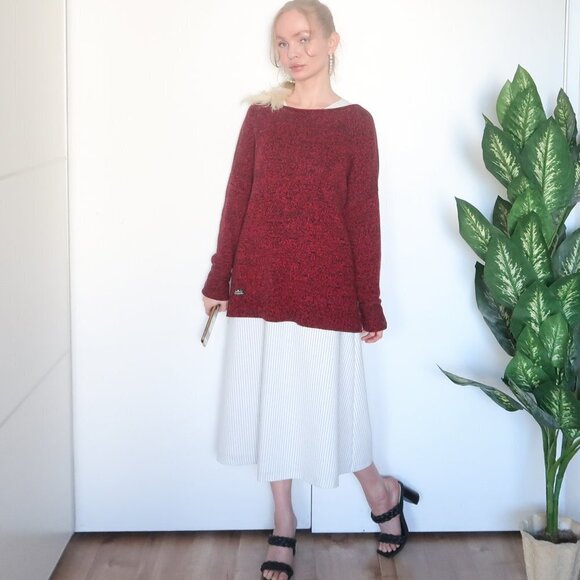 Ralph Lauren Jeans Burgundy & Black Boat Neck Long Sleeve Pullover Sweater Sz. M - Picture 5 of 16